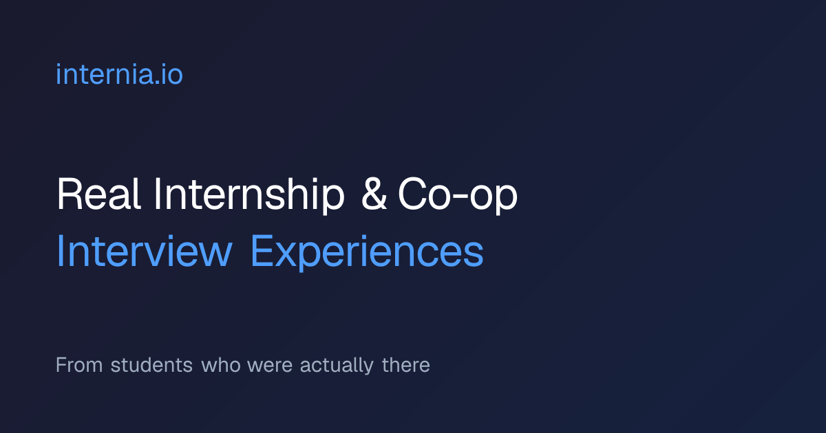 Software Engineering Internship & Co-op Interview Experiences (2026)